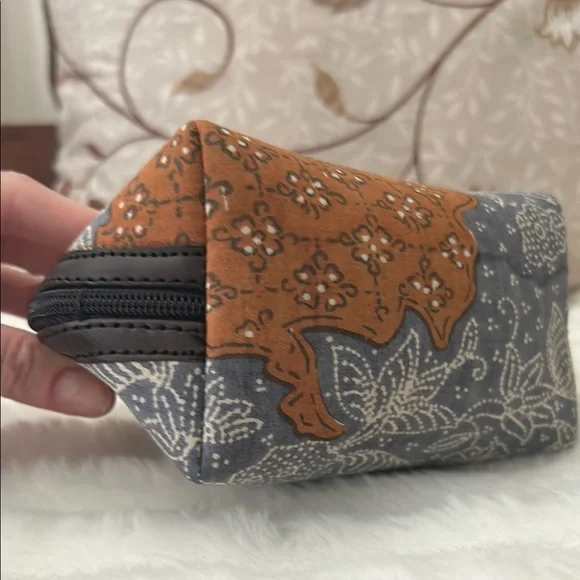 John Erdos Gallery Boho Artisan Wristlet Makeup Bag Cosmetic Pouch Leather Strap - Picture 6 of 9